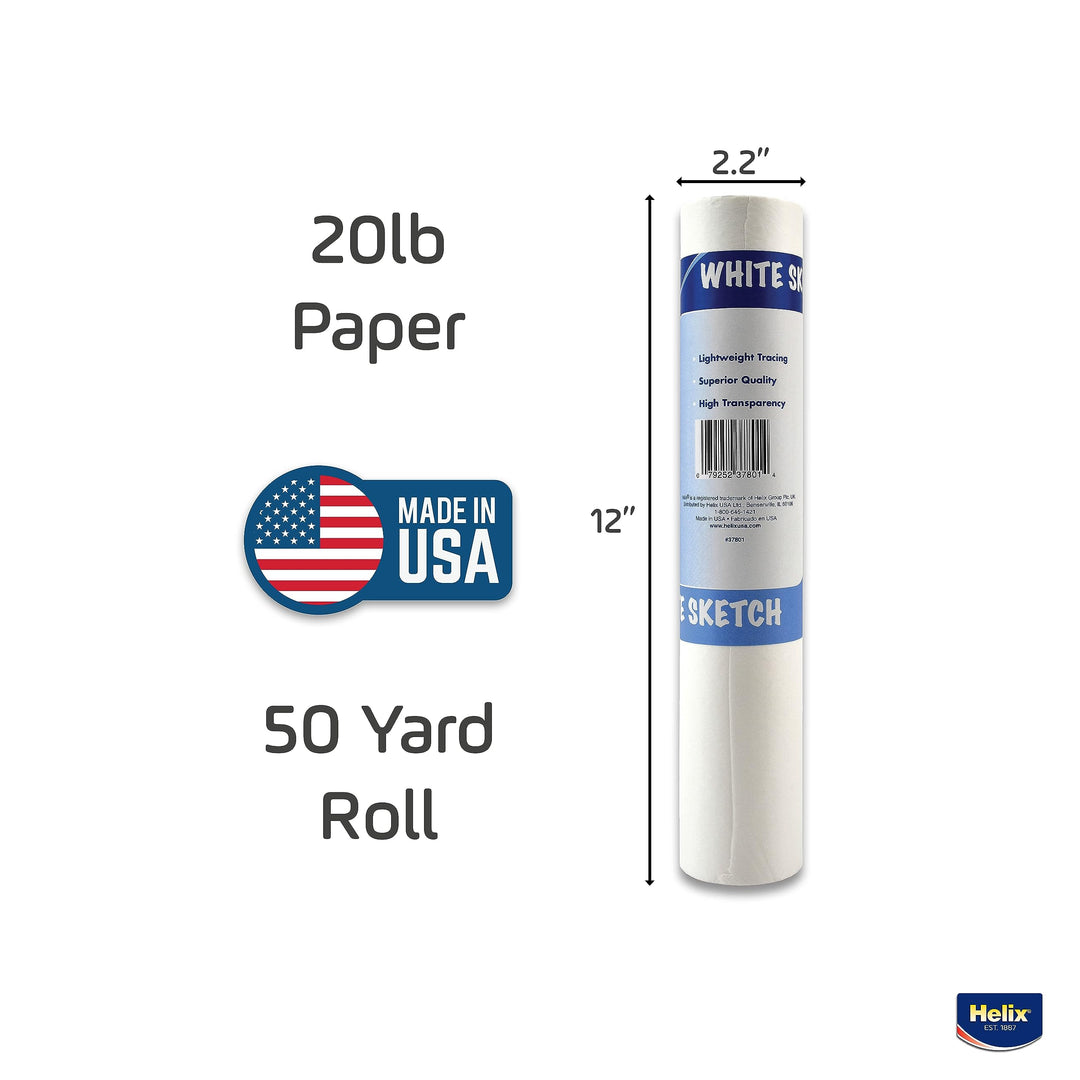 Helix - Sketch &amp; Tracing Paper Roll - 12 Inch by 50 Yards - Transparent