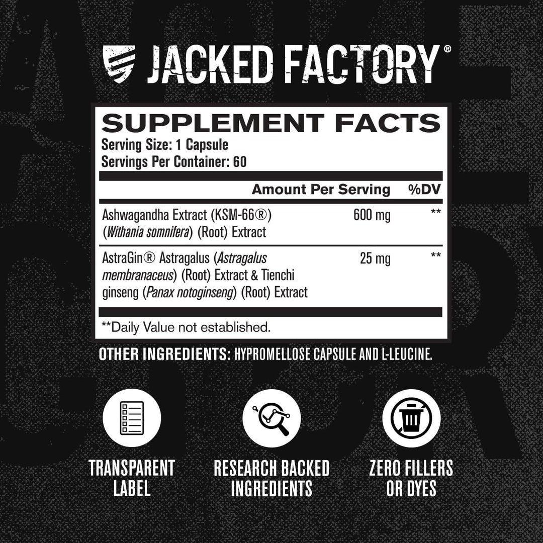 Jacked Factory Ashwagandha Root Extract (KSM-66 Ashwaga