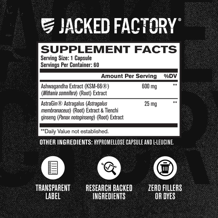 Jacked Factory Ashwagandha Root Extract (KSM-66 Ashwaga