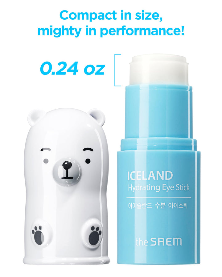 The SAEM Iceland Hydrating Eye Stick 0.24oz - Cooling Eye Balm for Dark Circles and Puffiness – Under Eye Treatment - Reduce Wrinkles and Moisturizing - Minimize Dark &amp; Puffy Eyes - Aqua Scent