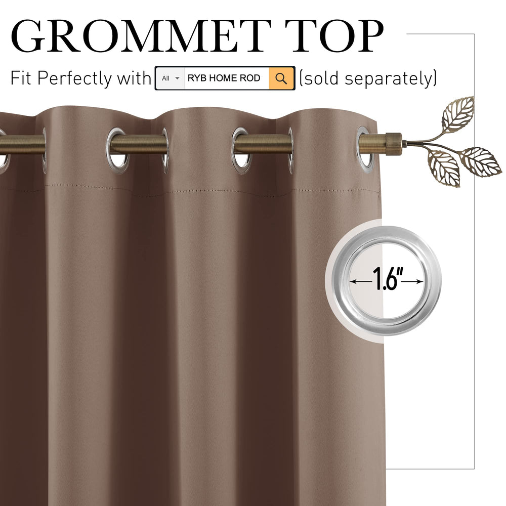 RYB HOME Room Divider Blackout Curtains for Patio Door,