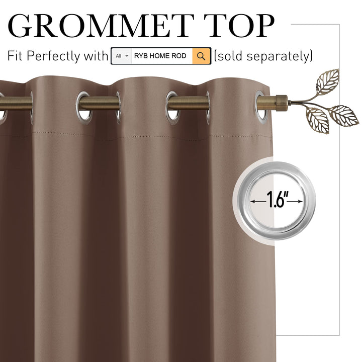RYB HOME Room Divider Blackout Curtains for Patio Door,