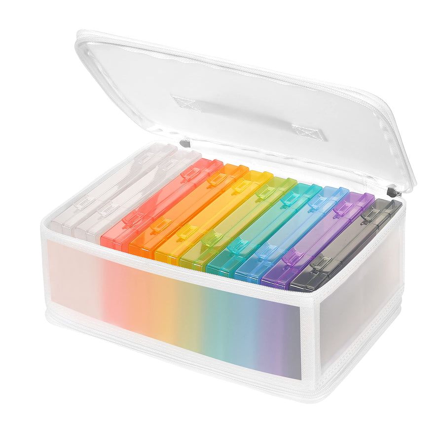 Photo Storage Bag 4x6, 10 Inner Large Photo Storage Box Photo Cases Store up to 1000 Photos, Photo Organizer Cards Craft Keeper with Handle for Photo Puzzles Cards Seed Packets, 9 Colors