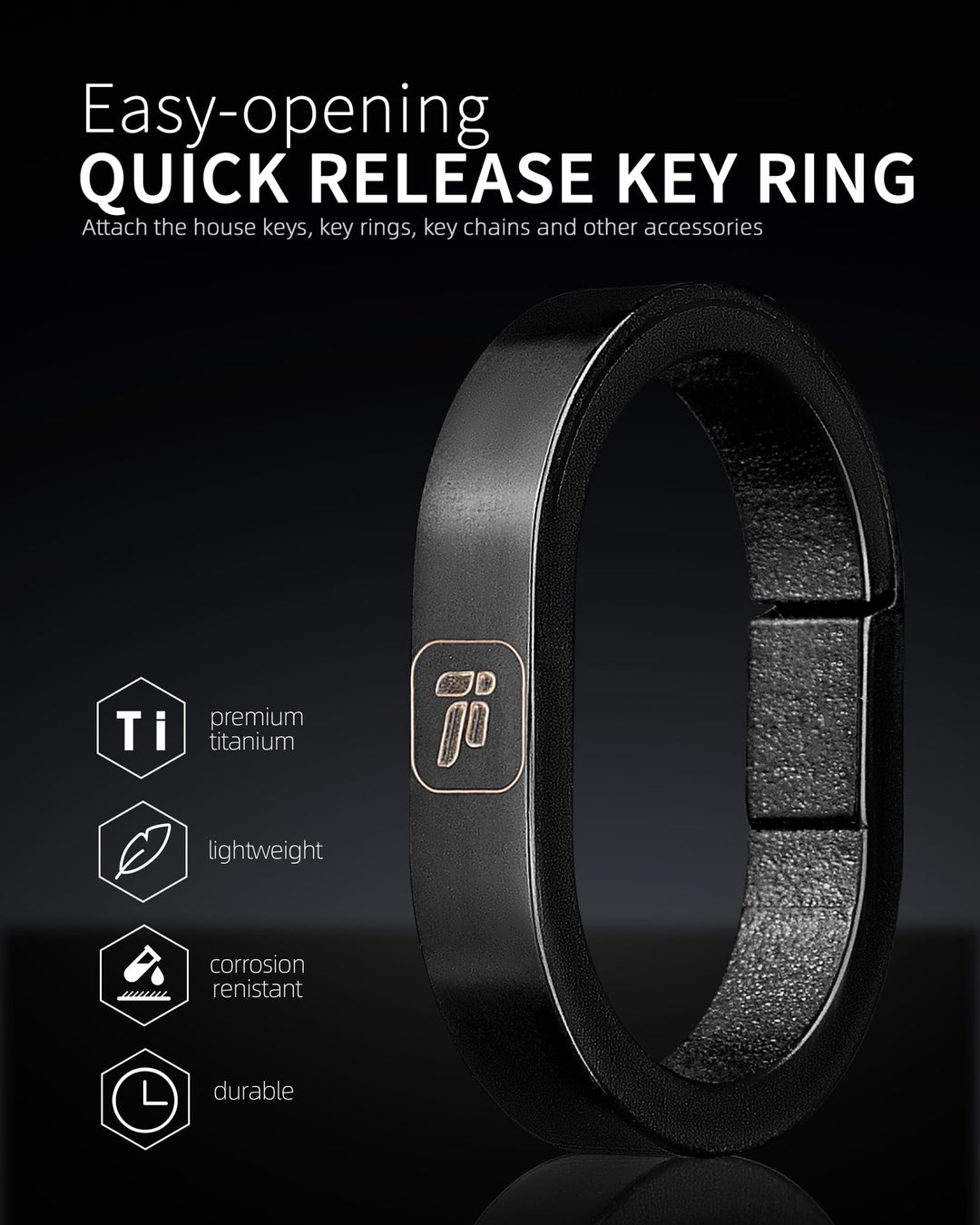 Titanium Small Key Chain Rings, Quick Release Connecting Keychain Mini Carabiner for Keys Wristlet Bag, Jump Ring for Necklace