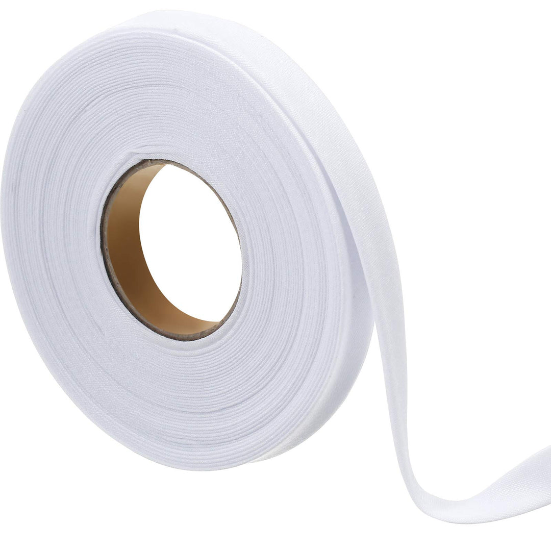 1/2 Inch Double Fold Bias Tape Bias Binding Tape Wide Fold Cotton Tape for Sewing Seaming Hemming Piping Quilting Projects (White,10 Yards)