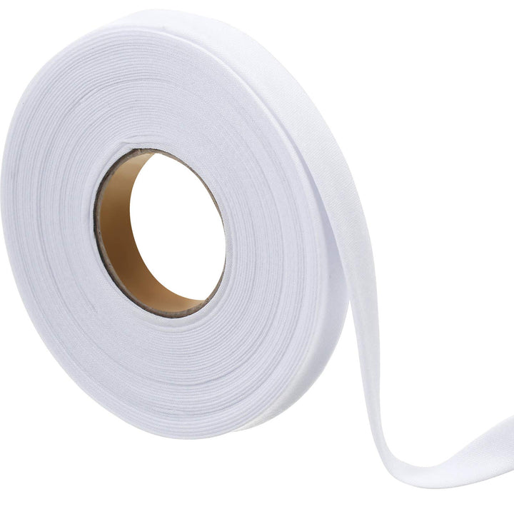 1/2 Inch Double Fold Bias Tape Bias Binding Tape Wide Fold Cotton Tape for Sewing Seaming Hemming Piping Quilting Projects (White,10 Yards)
