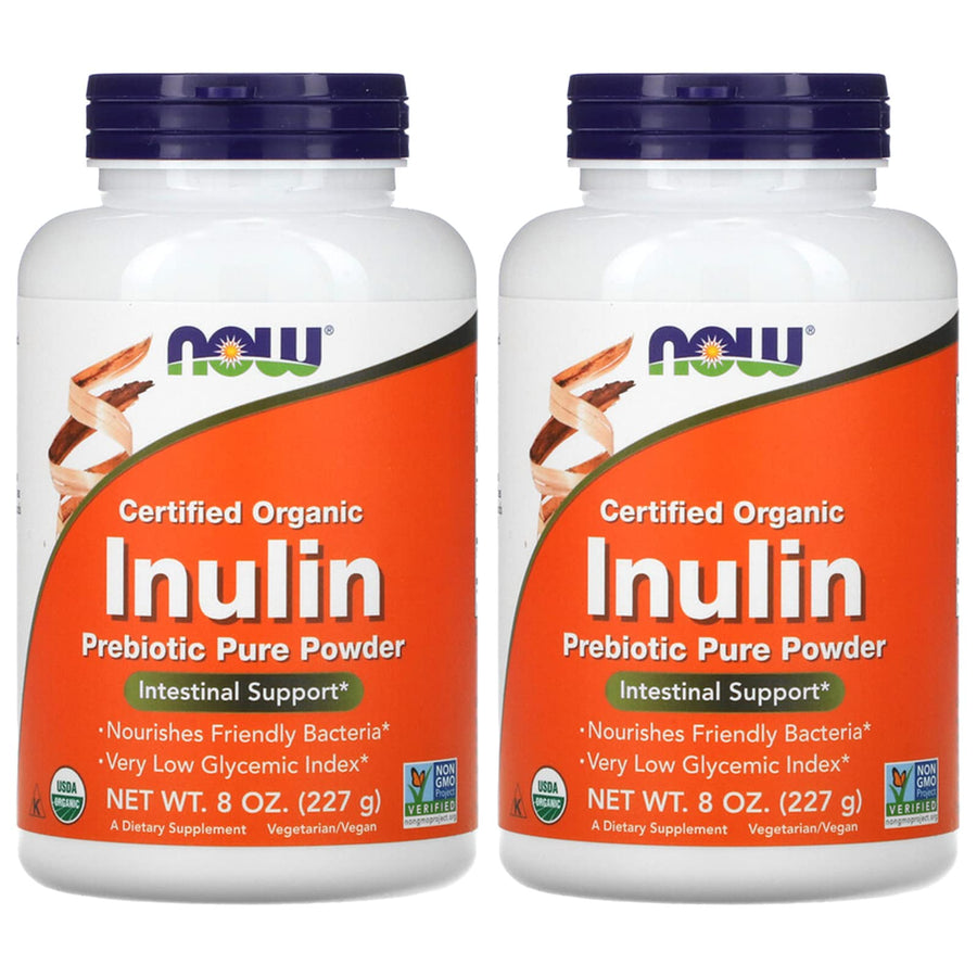 NOW Inulin Prebiotic Fos, 8-Ounces (Pack of 2)