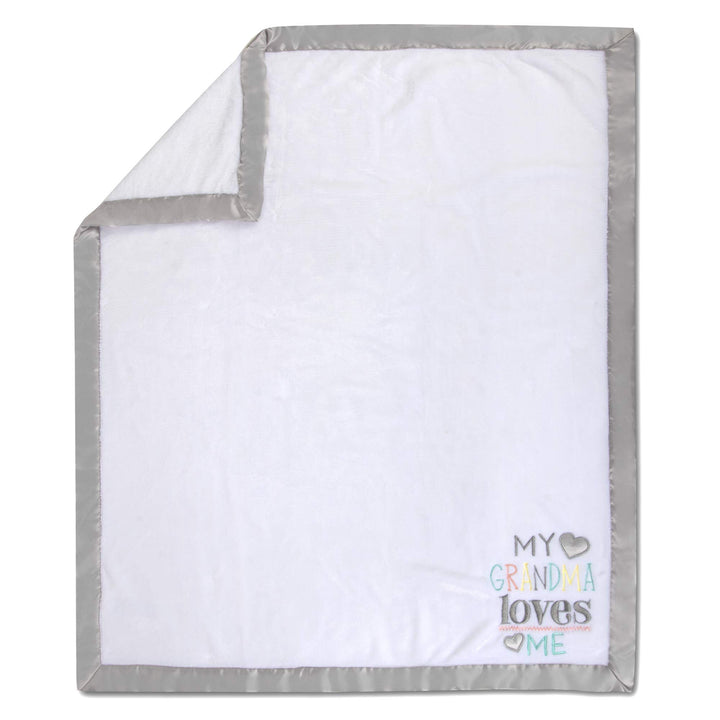 30x40 Fleece Baby Nursery Blanket with Satin Trim for Boys, Girls, and Unknown Gender Baby (Grandma's Love)