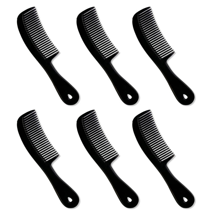 HAIR COMBS – PLASTIC HAIR COMBS - POCKET HAIR COMBS - HAIR COMBS FOR MEN - HAIR COMBS WITH HANDLE – UNBREAKABLE COMB - PACK OF 6