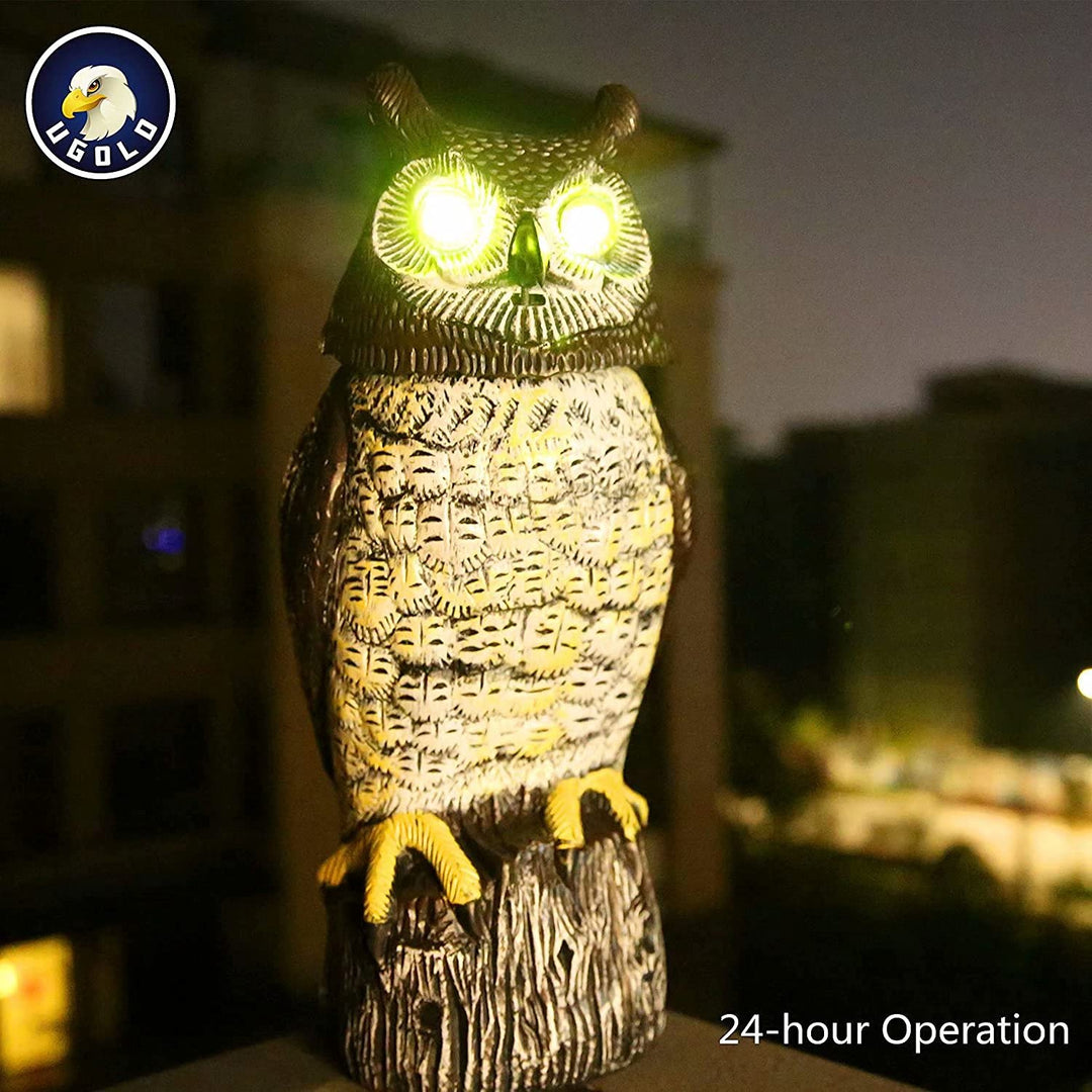 Ugold Solar Powered Owl with Motion Detection, Silent M
