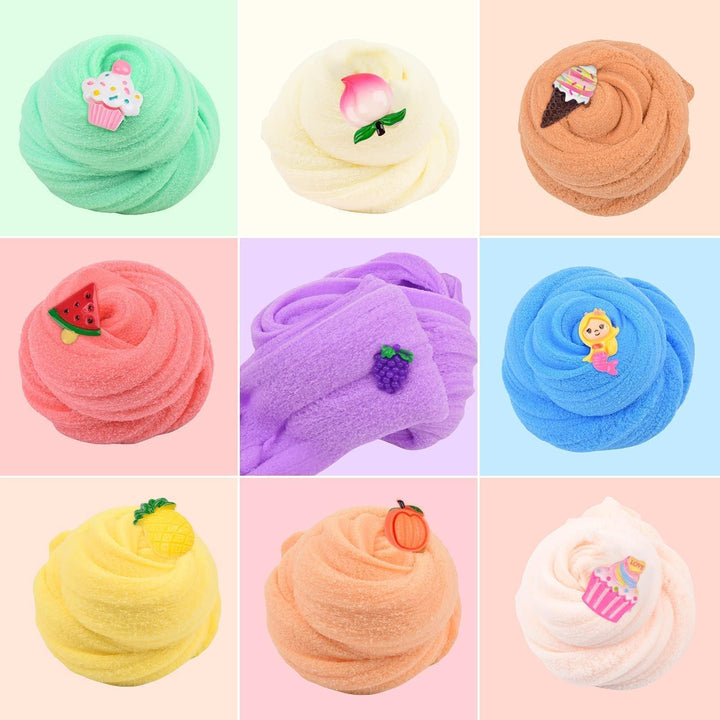 Christmas Cloud Slime kit, 9 Pack Scented Slime Party Favor Gifts, Bulk Slime Putty Toy for Girls and Boys for Sensory and Tactile Stimulation, Prize, Goodie Packs Stuffers for Kids, Soft Non-Sticky