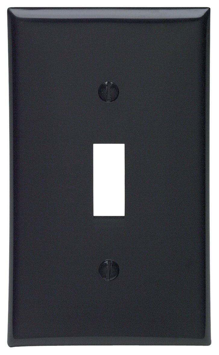 80701-E 1-Gang Toggle Device Switch Wallplate, Standard Size, Thermoplastic Nylon, Device Mount, Black