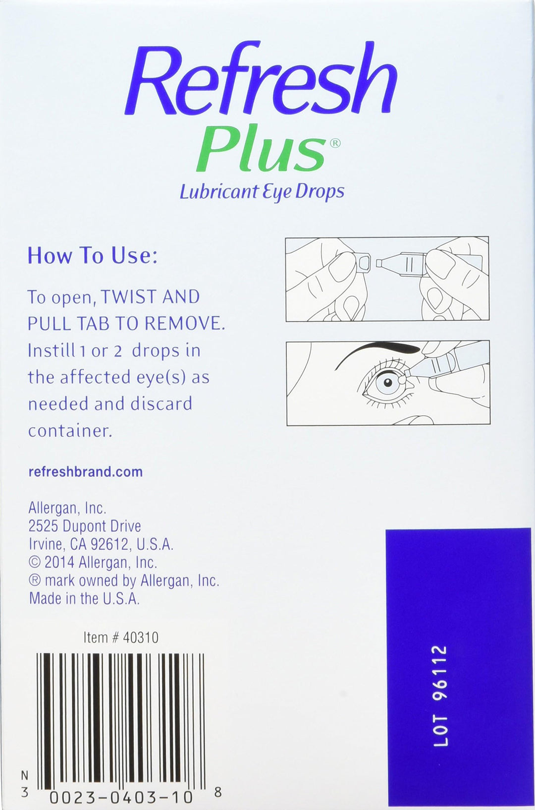Refresh Plus Lubricant Eye Drops Long Lasting Relief Pl