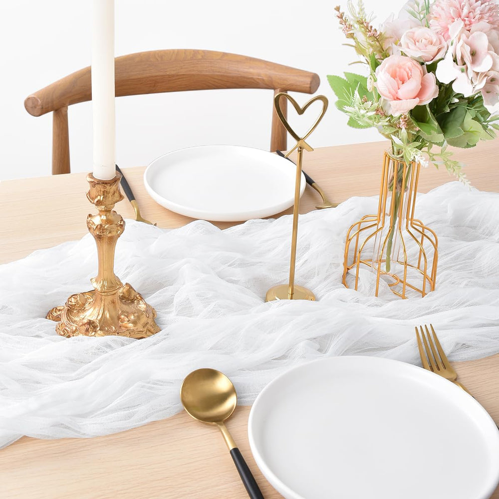 Ivory Cheesecloth Table Runner 10Ft Rustic Gauze Cheese Cloth Table Runner Boho Fall Thanksgiving Table Runner for Wedding Bridal Shower Halloween Decoration