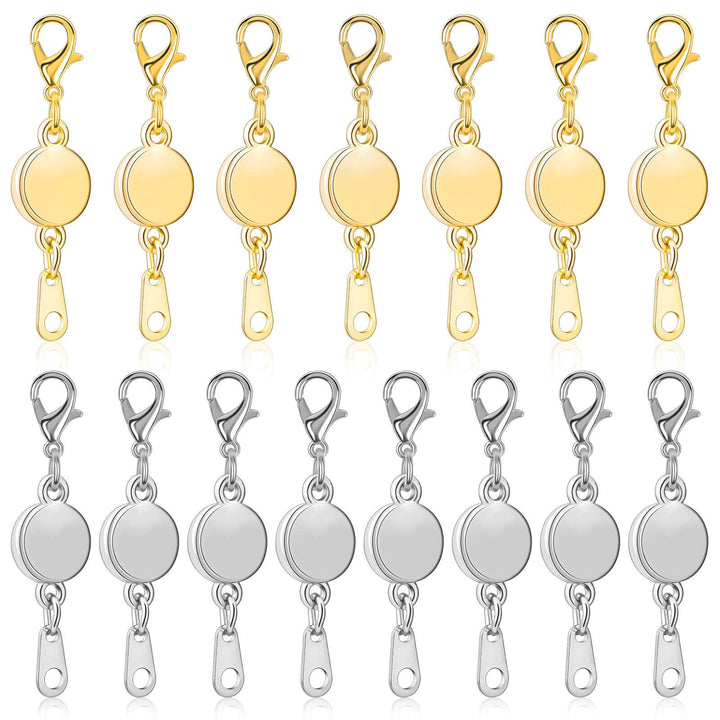 Magnetic Necklace Clasps and Closures, Paxcoo 15Pcs Locking Magnetic Jewelry Clasps, Magnetic Necklace Extender, Necklace Clasp Helper for Necklaces, Bracelets and Jewelry