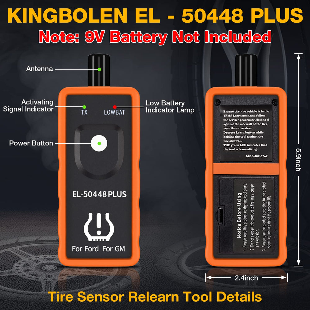 EL-50448 Plus TPMS Relearn Tool for Ford for GM Automotive Tire Pressure Monitor Sensor 315/433 MHz Reset Tool, 2 in 1 Relearn Tool for F150 for Lincoln for Buick for Cadillac Vehicle