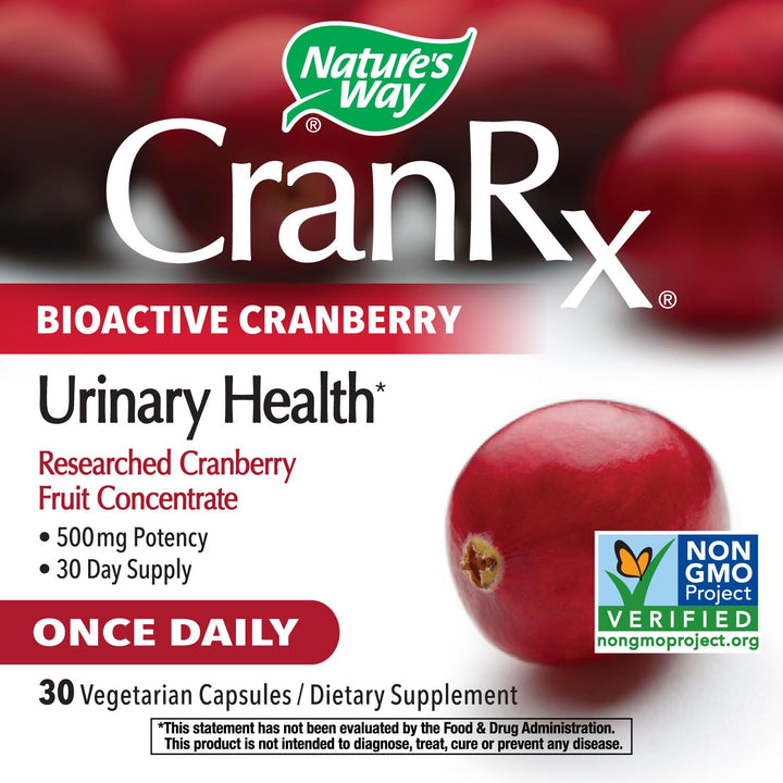Nature's Way CranRx Bioactive Cranberry Urinary Health* 500mg potency Once Daily 30 VCaps
