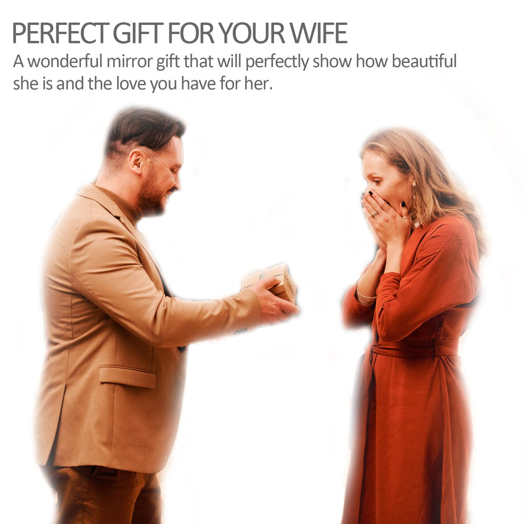 Gifts for Wife - I Love You Wife Gift Gold Compact Mirror for Her Birthday, Wedding, Valentines Day, Mothers Day, or Christmas