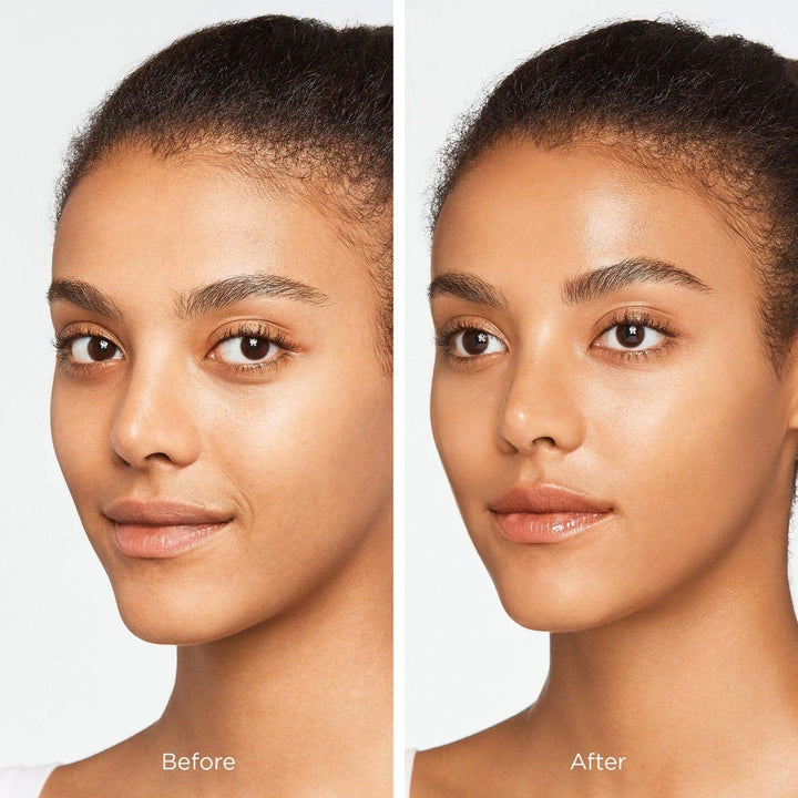 Highlighter Stick, Crystal Glow Tinted Luminizer Contour Makeup, Crystalide Peptide for Clearer, Smoother Looking Skin, Built-In Detachable Brush, Natural Beige