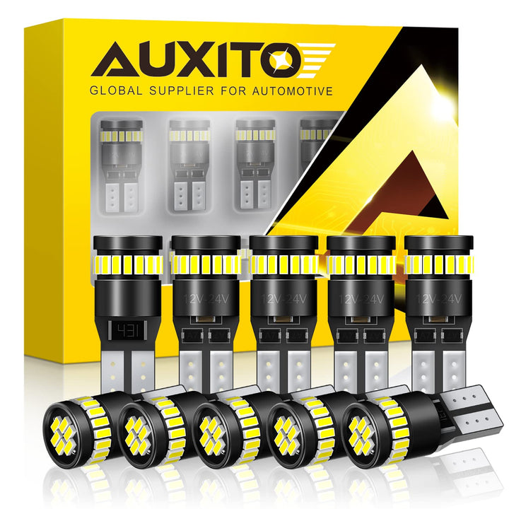 AUXITO 194 LED Light Bulb 6000K White 168 2825 W5W T10 