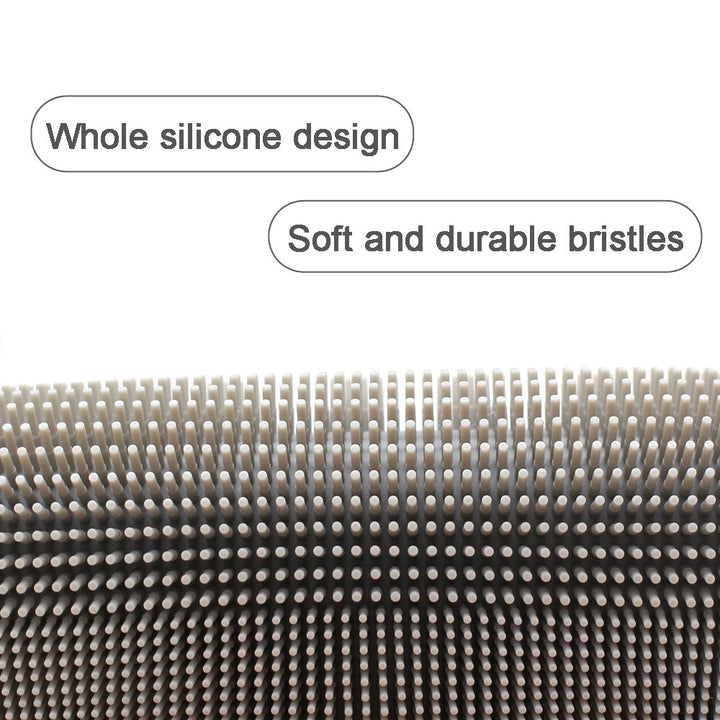 Silicone Body Cleansing Brush Shower Scrubber Bath Exfoliating Glove SPA Massage Soft Bristles, for Sensitive and all Kind Skins (Gray)
