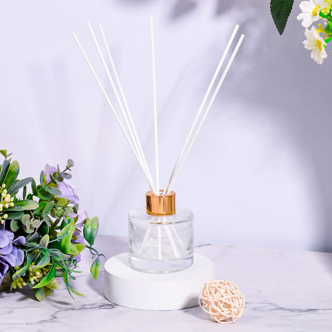 100 Pieces Fiber Reed Diffuser Sticks 21cm*3mm Replacement Refill Sticks for Aroma Fragrance Bathroom Deodorant (White)