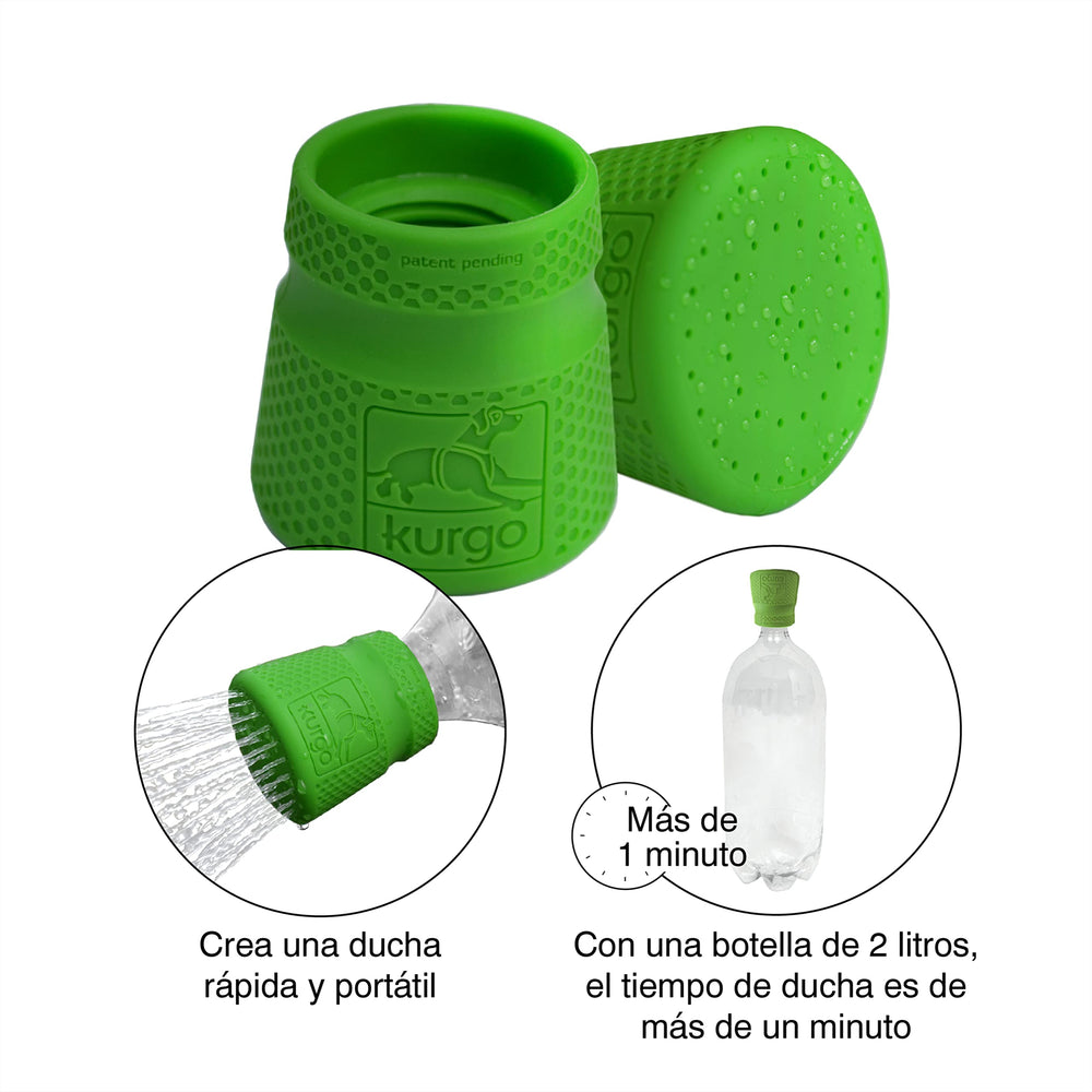 Portable Outdoor Shower for Dogs, Dog Grooming Tool, Pet Bathing Gear, Dog Travel Accessories, Hiking, Beach, OR Camping Supplies for Pets, Works with 2 Liter Soda Bottle, Mud Dog Shower