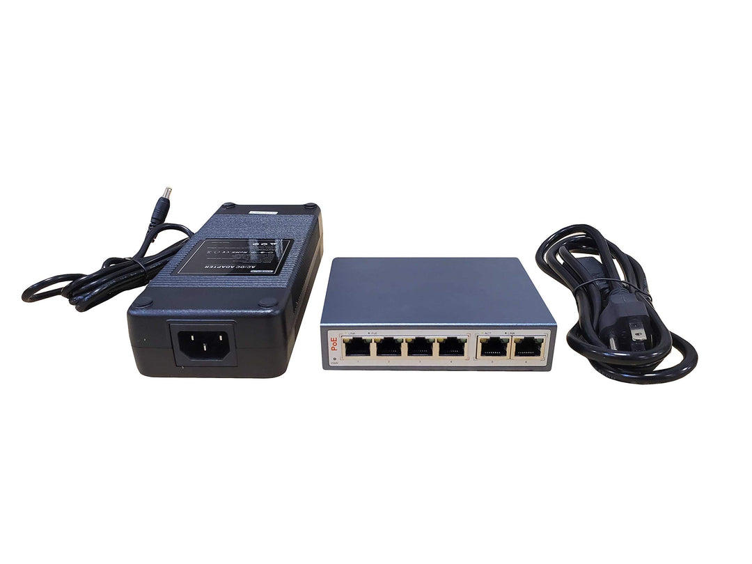 4 Port 802.3bt POE Network Switch W/ 2 Uplink Ports | Designed for POE Lighting and High Powered IP Cameras | POE++ Capable of Pushing 60 Watts per Port | 250 Watts Total Budget