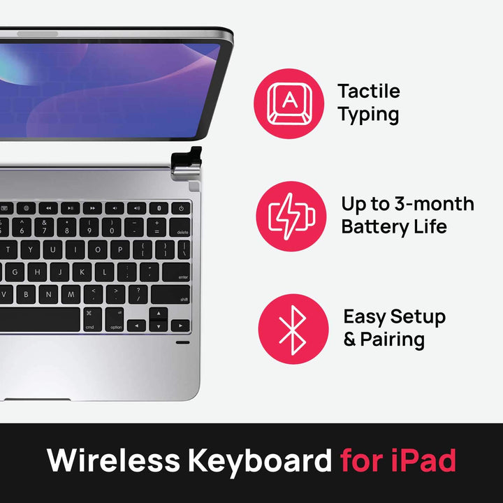 Pro 11.0 Keyboard Compatible with iPad Pro 11-inch 1st &amp; 2nd Generation Models (2018 &amp; 2020) | Aluminum Wireless Bluetooth Keyboard with Backlit Keys | Long Battery Life | (Silver)