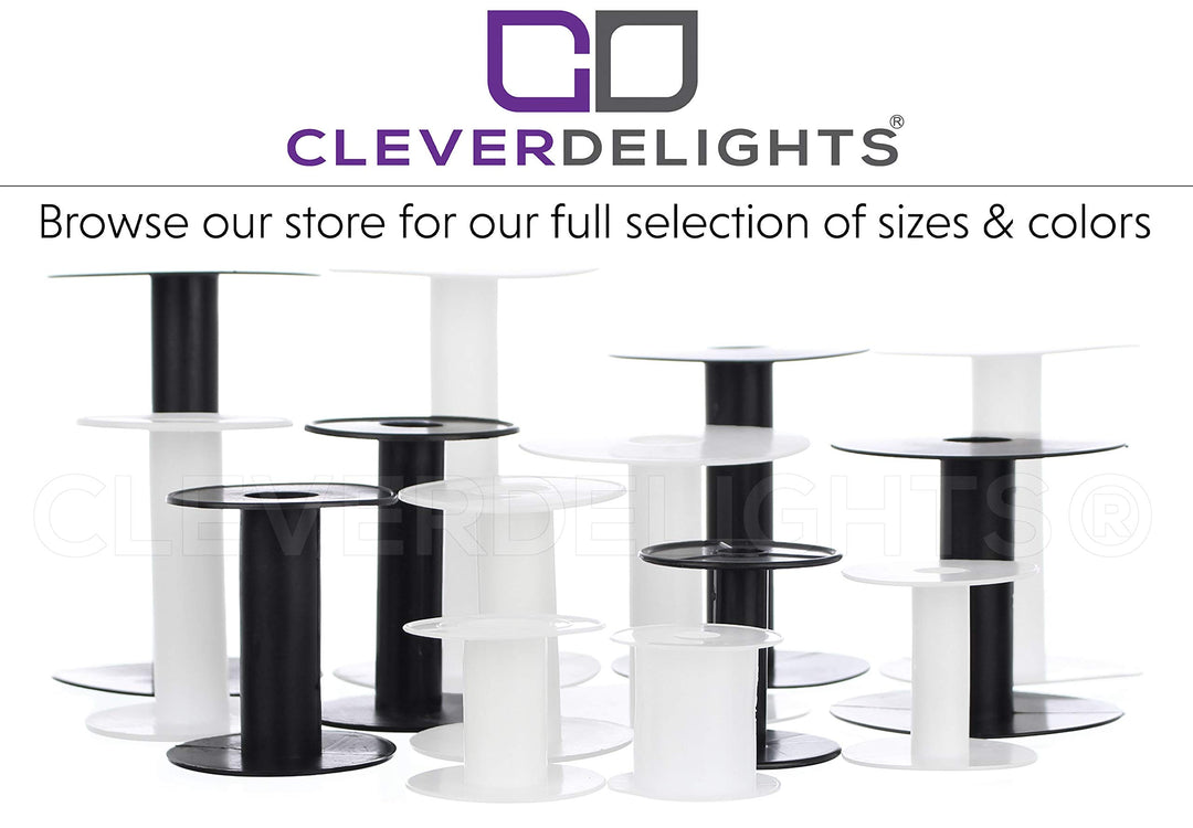 CleverDelights 2 White Plastic Spools - 16 Pack - Empty