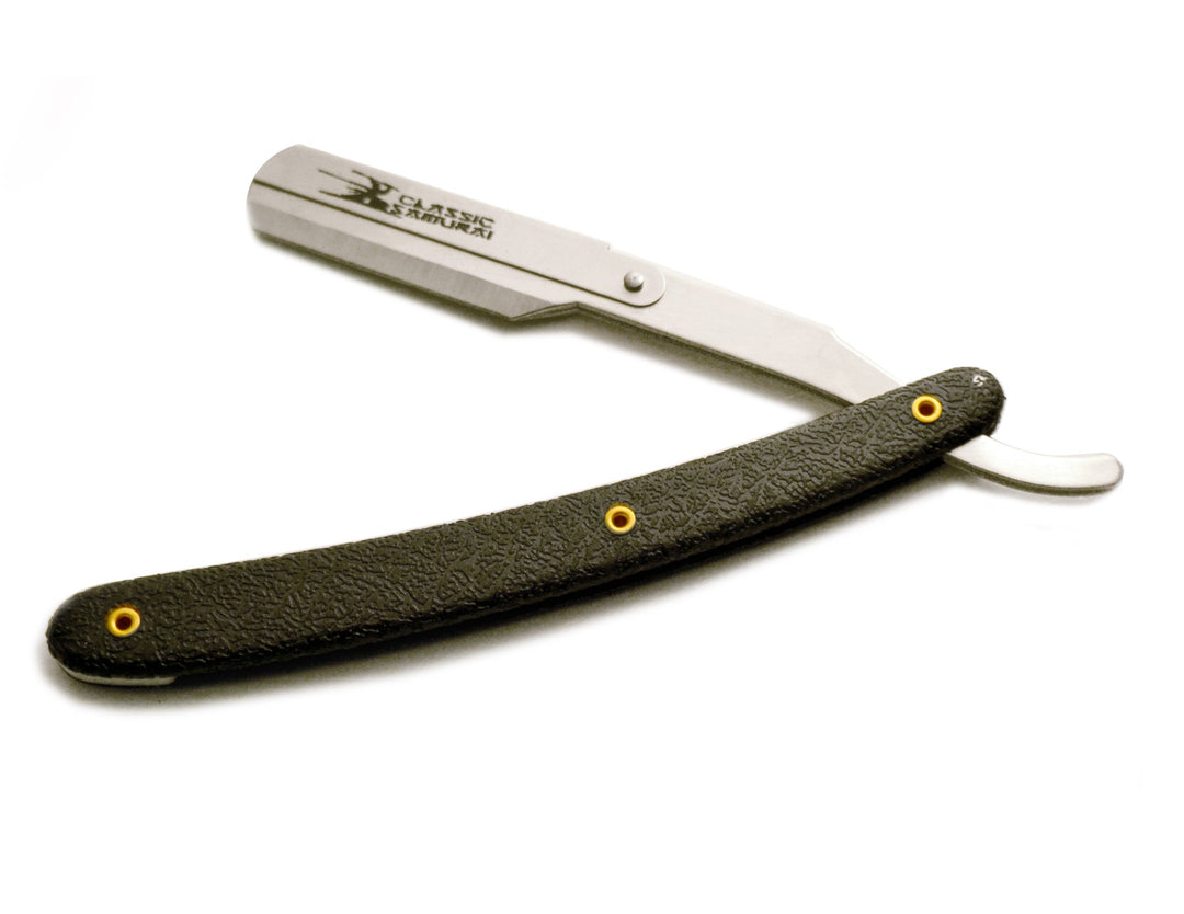 Black W/Pattern : Stainless Steel Professional Barber Straight Edge Razor with 100 Count Derby Single Edge Razor Blades (Black W/Pattern)