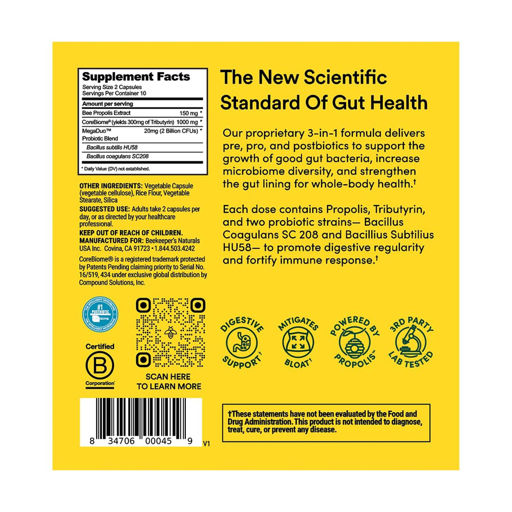 Beekeeper's Naturals Complete Gut Health, 3-in-1 Pr
