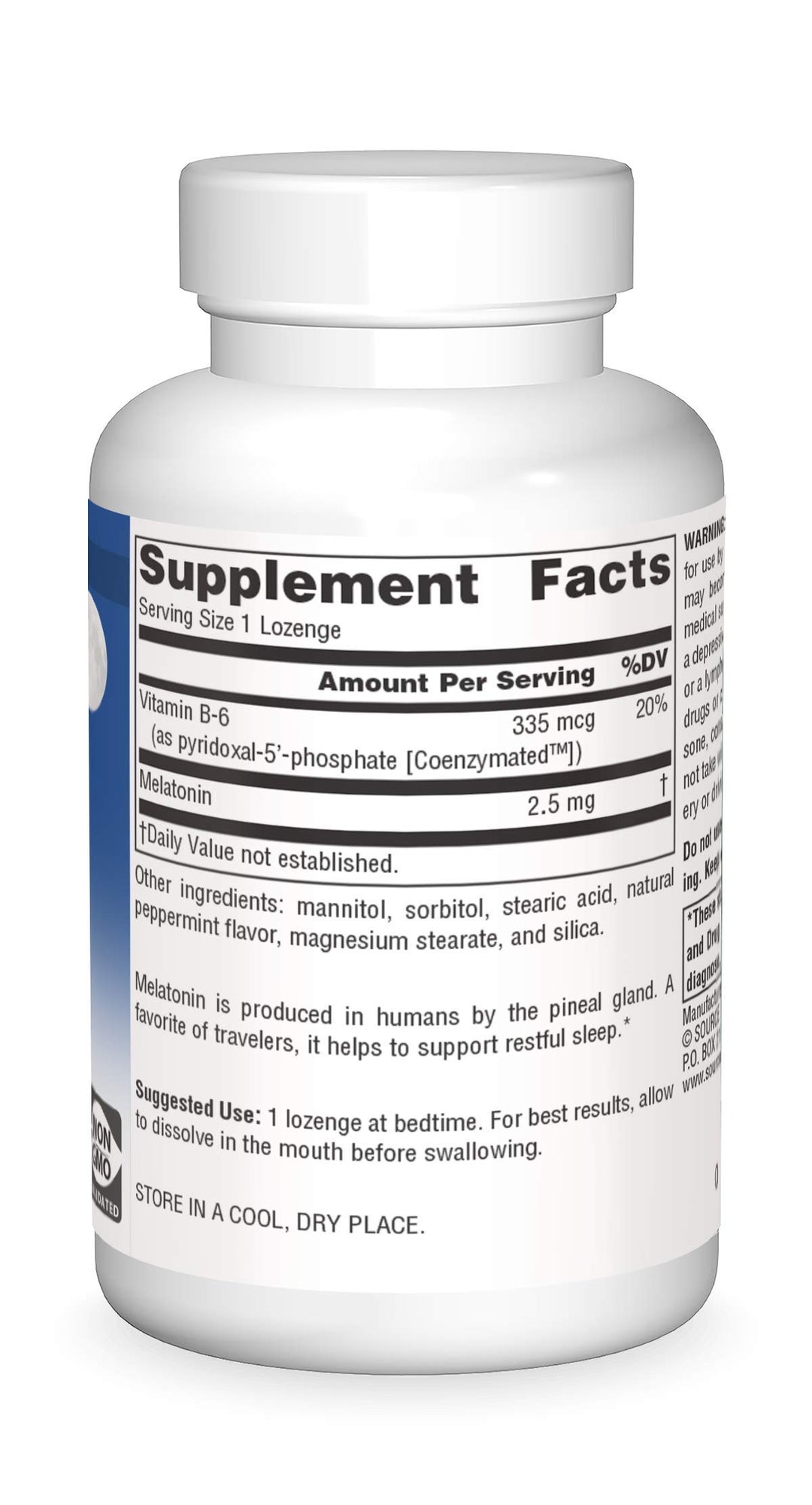 Melatonin, Sleep Supplement, 2.5 mg - 240 Peppermint Flavored Lozenges