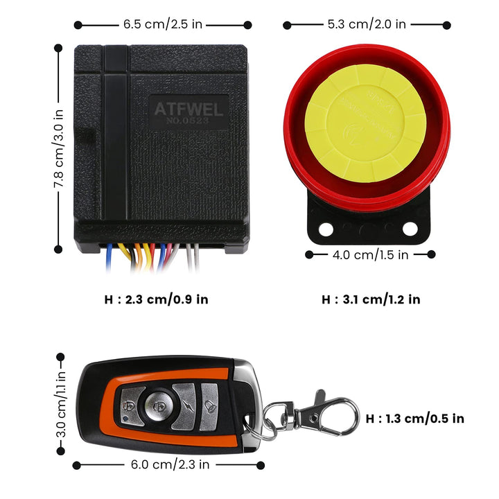 ATFWEL Waterproof Motorcycle Alarm System 12V Motorcycl