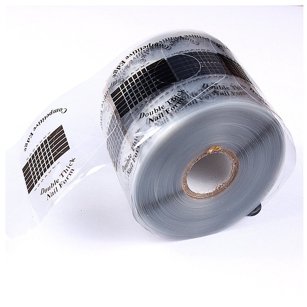500 Pcs/Roll Nail Form Stickers Black Clear Nail Art Guide Form Acrylic UV Gel Tips Extension