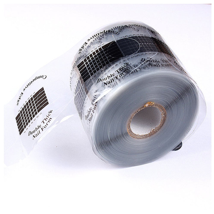 500 Pcs/Roll Nail Form Stickers Black Clear Nail Art Guide Form Acrylic UV Gel Tips Extension