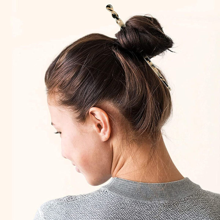 6 Pack Acetate Hair Sticks Leopard Printed Hair Chopsticks Tortoise Shell Hairpin Chopsticks Hair Clip Styling Pin Accessories Set for Women