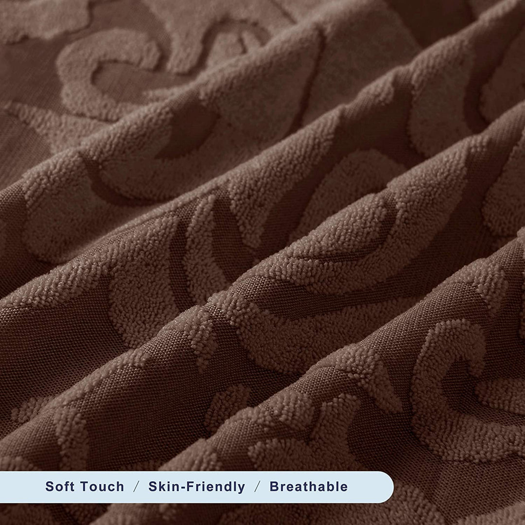 2PCS/Set Sofa Armrest Protectors for Armchairs Sofa Non-Slip Armchair Fleece Premium Armrest Covers Stretchy Chair Sofa Couch Arm Protector Stretch Fit (Dark Coffee Jacquard)