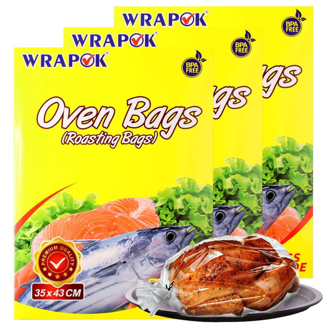 Oven Cooking Bags Medium Size Roasting Baking Bag for Meats Ham Ribs Poultry Seafood on Thanksgiving, 14 x 17 Inch - 15 Bags Total(Pack of 3)