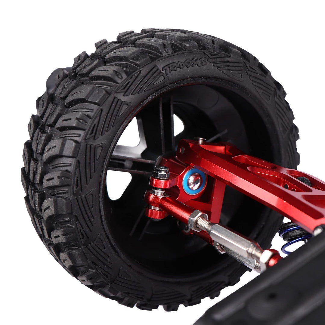 Aluminum Caster Block &amp; Front Steering Block &amp; Rear Stub Axle Carriers w/Ball Bearings for Traxxas Slash 1/10 2WD, Upgrade 3632 3736 3752, Red