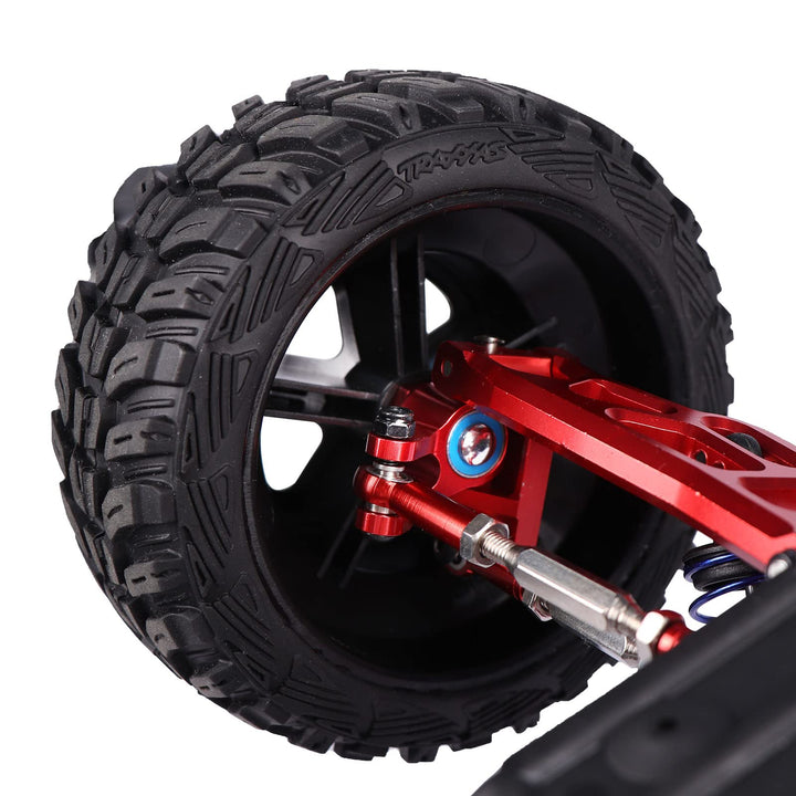 Aluminum Caster Block &amp; Front Steering Block &amp; Rear Stub Axle Carriers w/Ball Bearings for Traxxas Slash 1/10 2WD, Upgrade 3632 3736 3752, Red