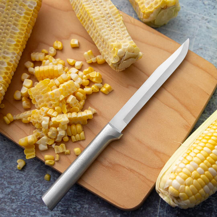Rada Cutlery Utility Steak Knife ââ‚¬â€œ Stainless Steel Blade With Brushed Aluminum Handle Made in USA, 8-5/8 Inches