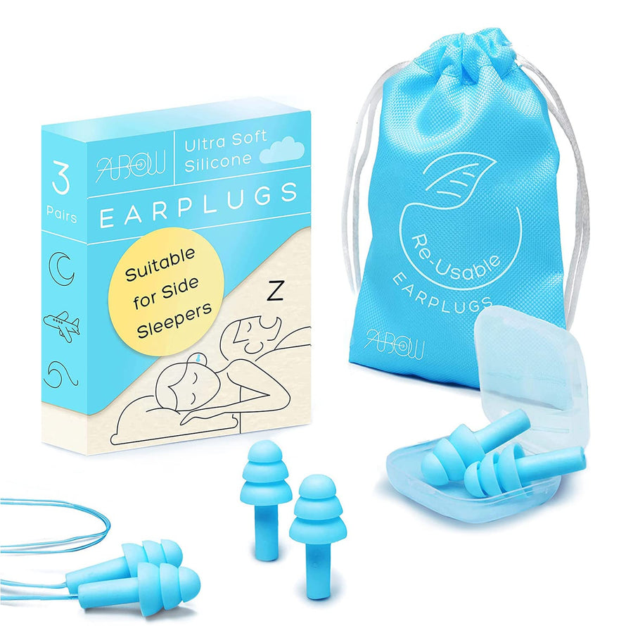 Reusable Silicone Ear Plugs - ANBOW Waterproof Hypoalle