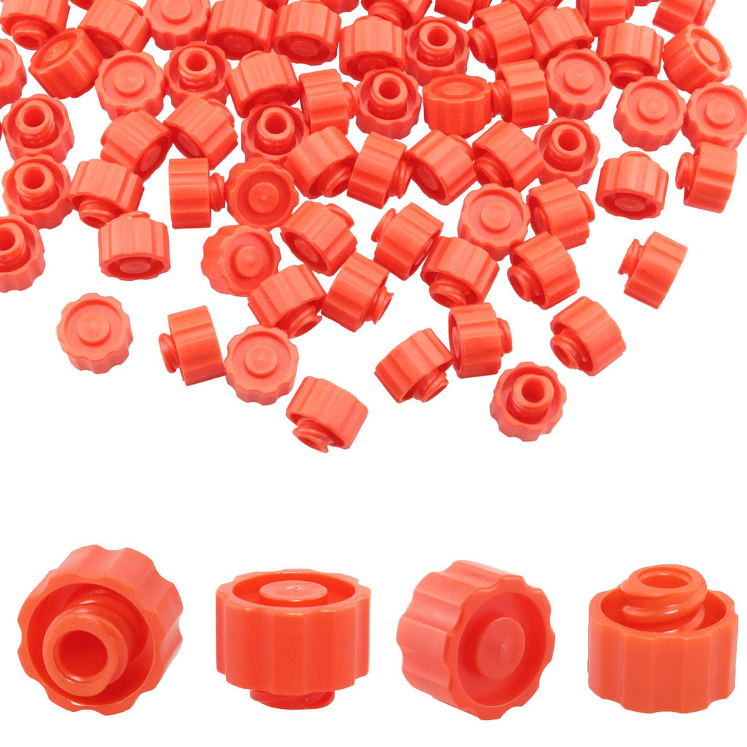 ITROLLE Syringe Luer Lock Cap 100PCS Orange Round No Ne