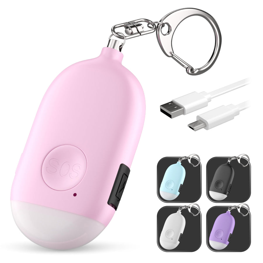 Rechargeable Self Defense Keychain Alarm – 130 dB Loud 