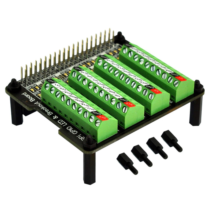 RPi GPIO Status LED &amp; Terminal Block Breakout Board HAT for Raspberry Pi A+ 3A+ B+ 2B 3B 3B+ 4B