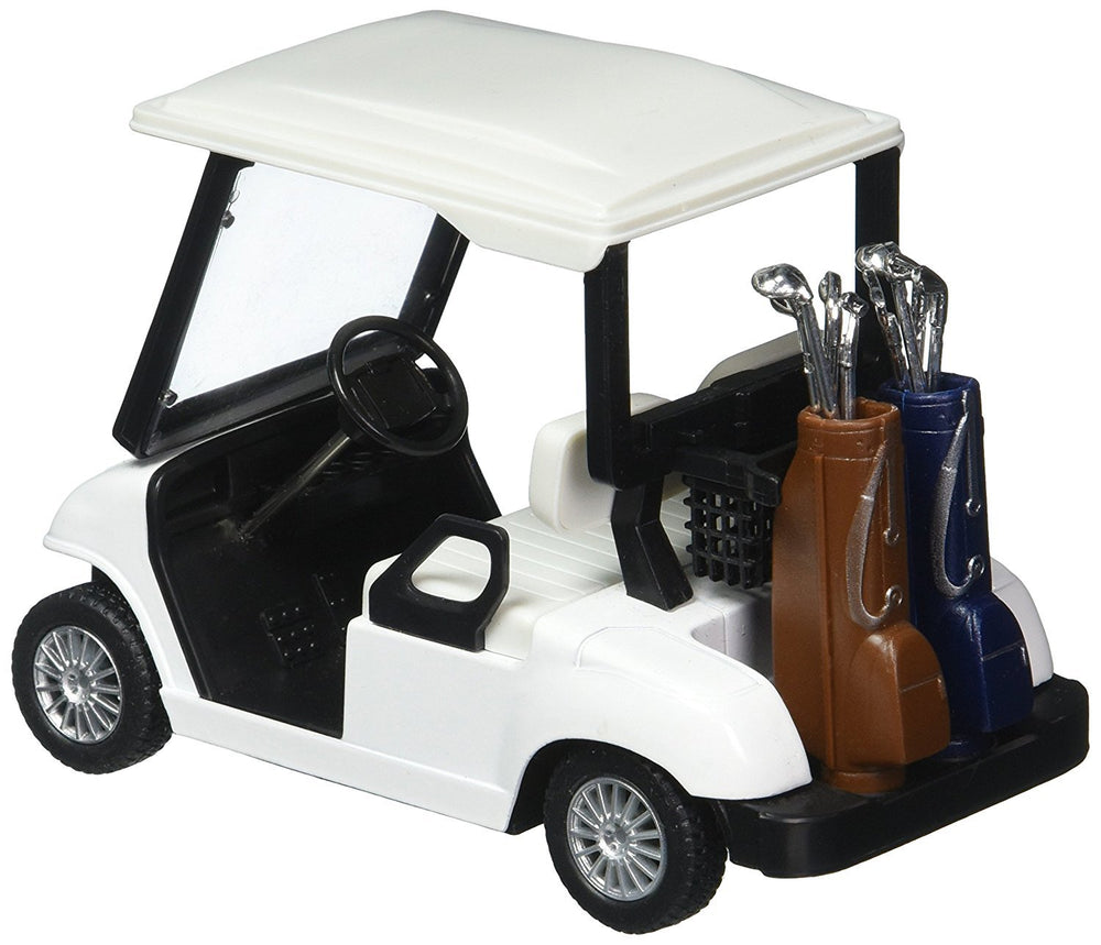 White No Decal Golf Cart 4½ Die Cast Metal Model Pullback Action Toy Car
