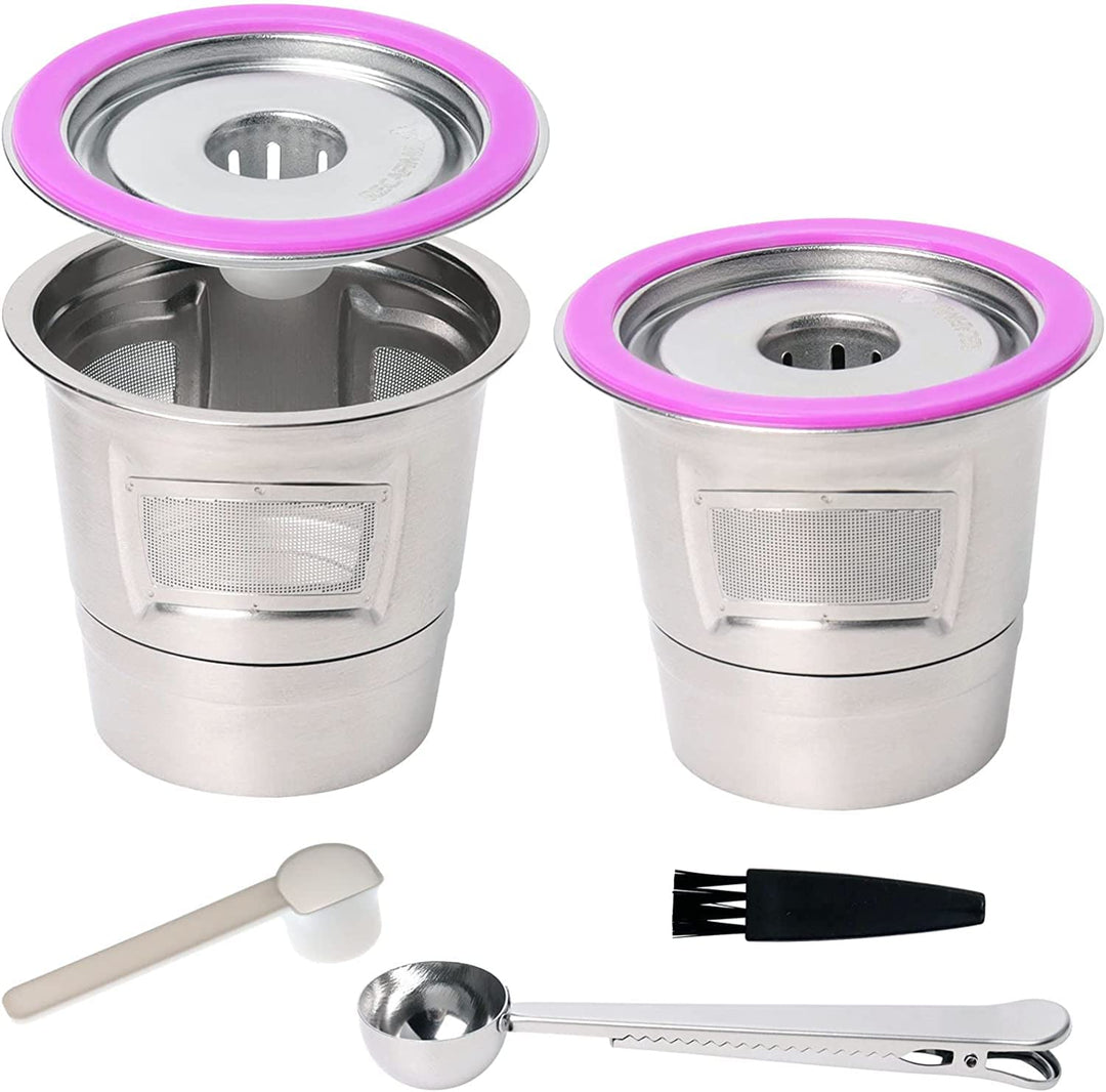 2Pcs Reusable k cups for Keurig 2.0 & 1.0,Metal Stainless Steel k cup Refillable mini Keurig duo Coffee Pods Filter,for Keurig Coffee Makers