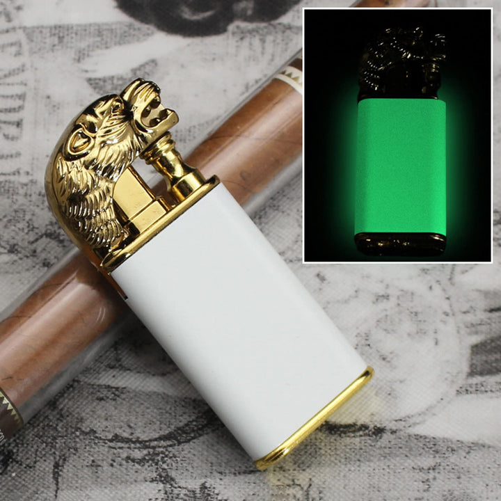 GIXXHLG Double Flame Lighter,Tiger Luminous Lighter,Uni