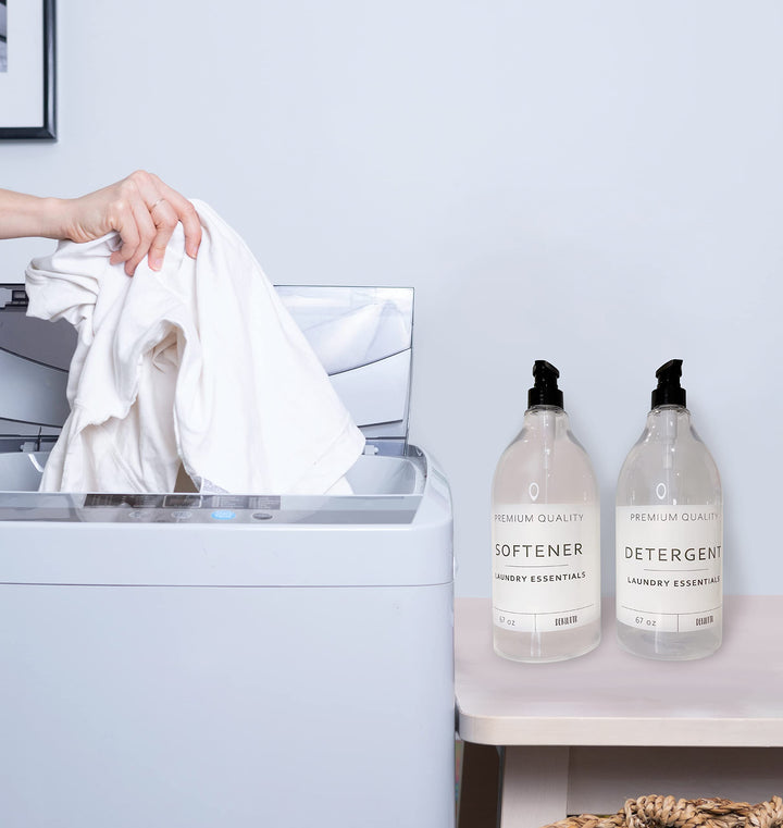 Laundry Soap and Fabric Softener Dispenser Bottle with Pump